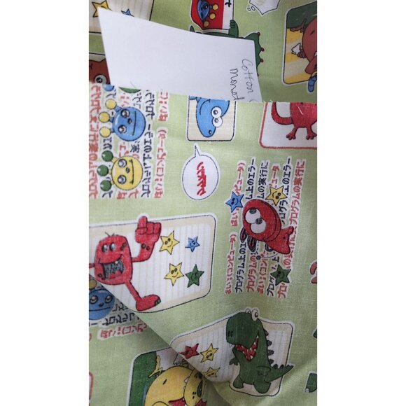 Material Green Cotton Happy Monsters Cartoon blocks 8 yards of 45" Cotton Fabr - Picture 4 of 16